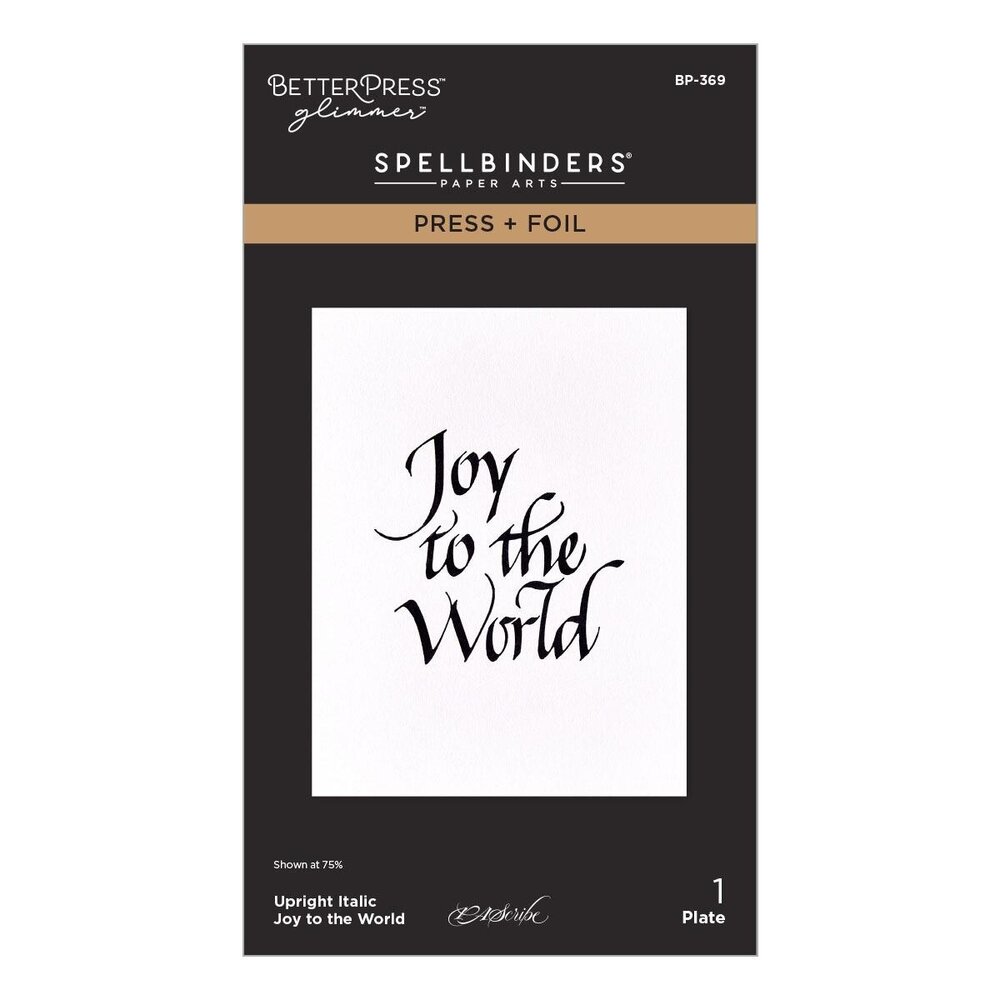 Spellbinders Upright Italic Holiday Sentiments Joy to the World Press & Foil Plate (BP-369) Spellbinders Upright Italic Holiday Sentiments Joy to the World Press & Foil Plate (BP-369)