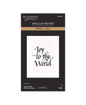 Spellbinders Upright Italic Holiday Sentiments Joy to the World Press & Foil Plate (BP-369) Spellbinders Upright Italic Holiday Sentiments Joy to the World Press & Foil Plate (BP-369)