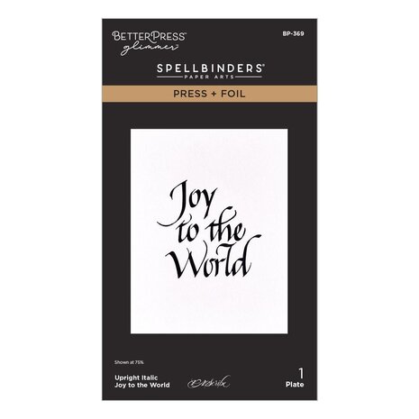 Spellbinders Upright Italic Holiday Sentiments Joy to the World Press & Foil Plate (BP-369) Spellbinders Upright Italic Holiday Sentiments Joy to the World Press & Foil Plate (BP-369)
