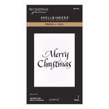Spellbinders Upright Italic Holiday Sentiments Merry Christmas Press & Foil Plate (BP-370)