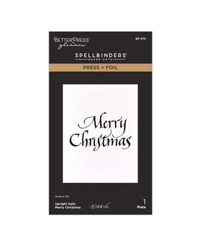 Spellbinders Upright Italic Holiday Sentiments Merry Christmas Press & Foil Plate (BP-370) Spellbinders Upright Italic Holiday Sentiments Merry Christmas Press & Foil Plate (BP-370)