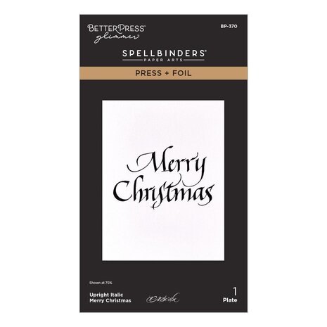 Spellbinders Upright Italic Holiday Sentiments Merry Christmas Press & Foil Plate (BP-370) Spellbinders Upright Italic Holiday Sentiments Merry Christmas Press & Foil Plate (BP-370)