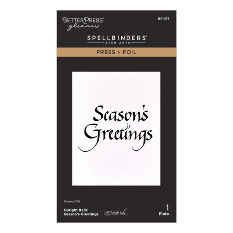 Spellbinders Upright Italic Holiday Sentiments Season's Greetings Press & Foil Plate (BP-371) Spellbinders Upright Italic Holiday Sentiments Season's Greetings Press & Foil Plate (BP-371)