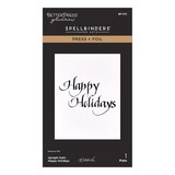 Spellbinders Upright Italic Holiday Sentiments Happy Holidays Press & Foil Plate (BP-372)