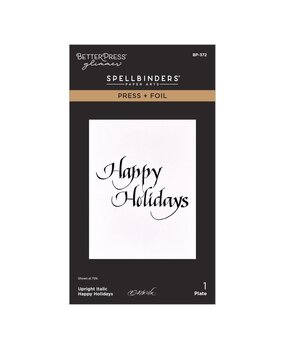 Spellbinders Upright Italic Holiday Sentiments Happy Holidays Press & Foil Plate (BP-372) Spellbinders Upright Italic Holiday Sentiments Happy Holidays Press & Foil Plate (BP-372)