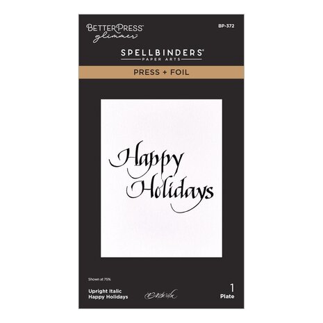 Spellbinders Upright Italic Holiday Sentiments Happy Holidays Press & Foil Plate (BP-372)