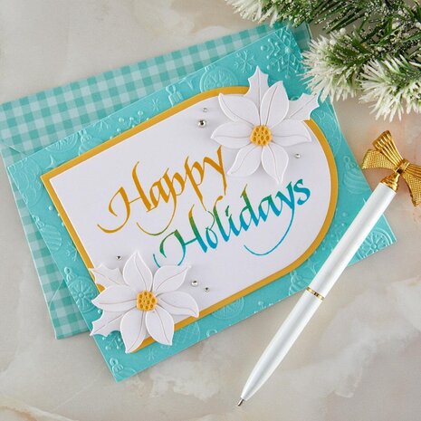 Spellbinders Upright Italic Holiday Sentiments Happy Holidays Press & Foil Plate (BP-372)
