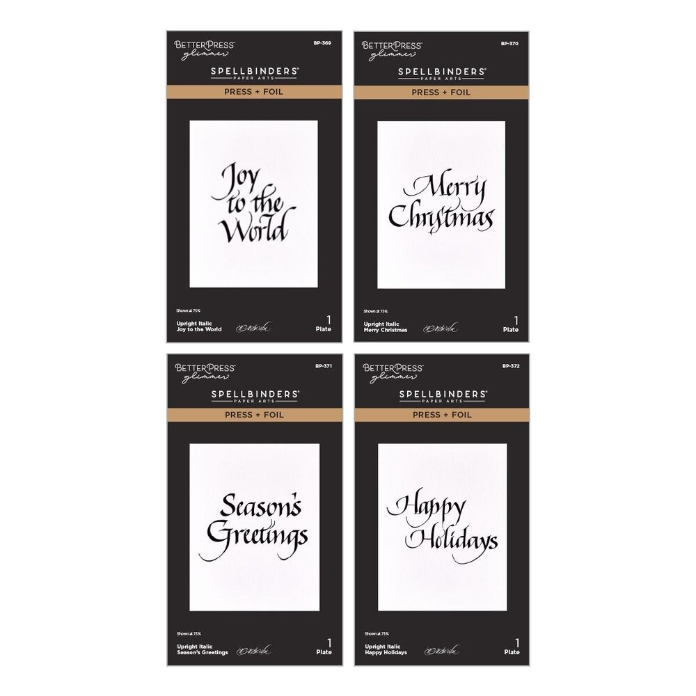 Spellbinders PRE-ORDER Upright Italic Holiday Sentiments BetterPress Bundle (BD-1097) Spellbinders PRE-ORDER Upright Italic Holiday Sentiments BetterPress Bundle (BD-1097)