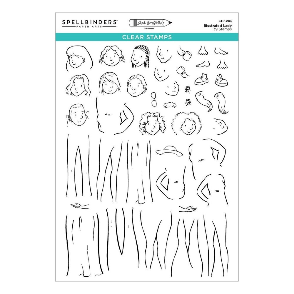 Spellbinders Storybook Illustrations Illustrated Lady Clear Stamp Set (STP-283) Spellbinders Storybook Illustrations Illustrated Lady Clear Stamp Set (STP-283)