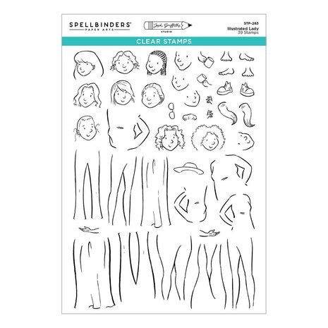 Spellbinders Storybook Illustrations Illustrated Lady Clear Stamp Set (STP-283) Spellbinders Storybook Illustrations Illustrated Lady Clear Stamp Set (STP-283)