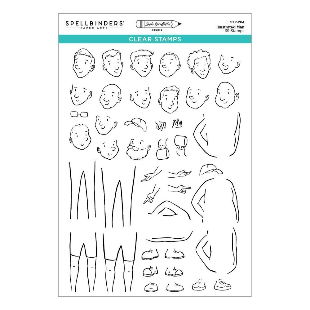 Spellbinders Storybook Illustrations Illustrated Man Clear Stamp Set (STP-284) Spellbinders Storybook Illustrations Illustrated Man Clear Stamp Set (STP-284)