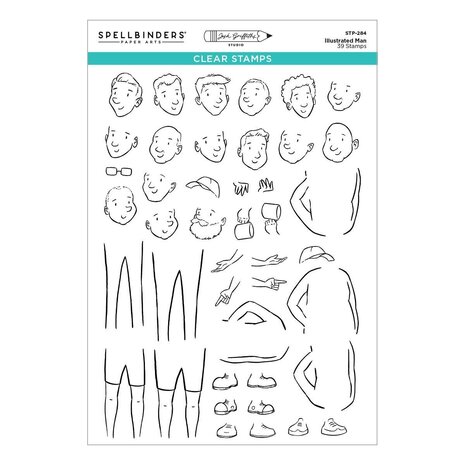 Spellbinders Storybook Illustrations Illustrated Man Clear Stamp Set (STP-284) Spellbinders Storybook Illustrations Illustrated Man Clear Stamp Set (STP-284)