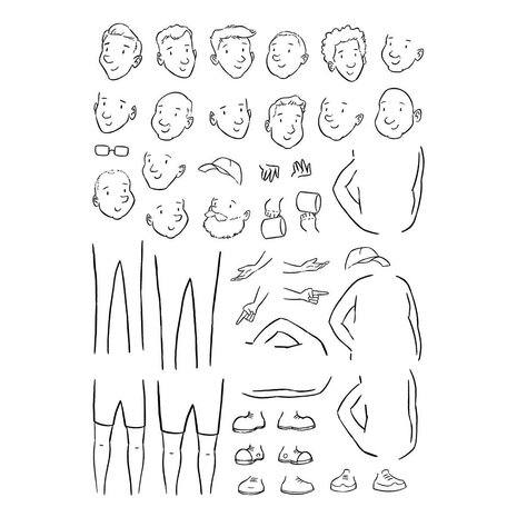 Spellbinders Storybook Illustrations Illustrated Man Clear Stamp Set (STP-284) Spellbinders Storybook Illustrations Illustrated Man Clear Stamp Set (STP-284)