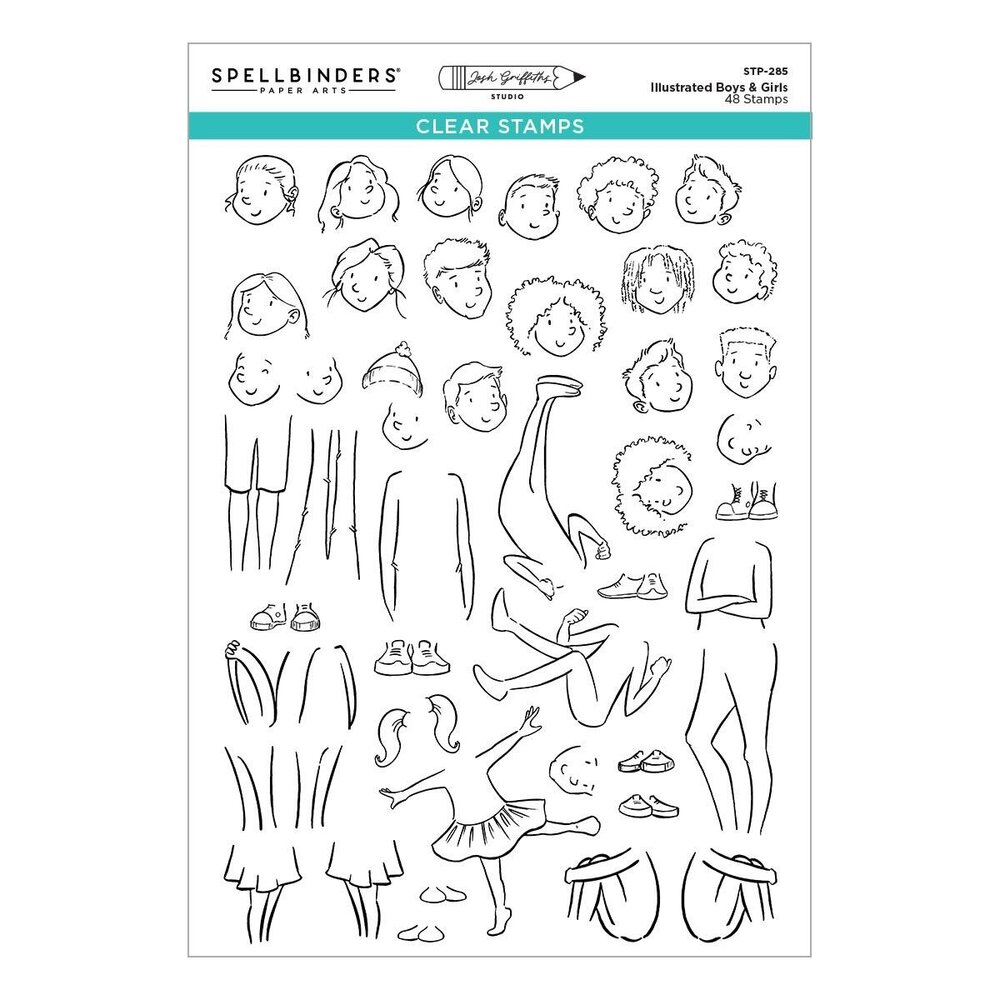 Spellbinders Storybook Illustrations Illustrated Boys & Girls Clear Stamp Set (STP-285) Spellbinders Storybook Illustrations Illustrated Boys & Girls Clear Stamp Set (STP-285)
