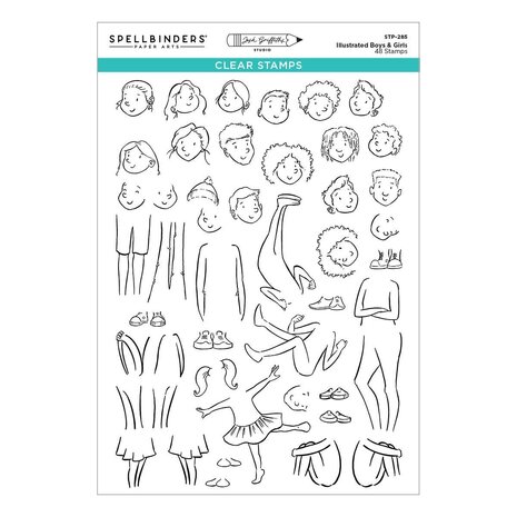 Spellbinders Storybook Illustrations Illustrated Boys & Girls Clear Stamp Set (STP-285) Spellbinders Storybook Illustrations Illustrated Boys & Girls Clear Stamp Set (STP-285)