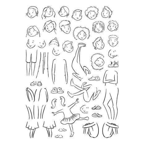 Spellbinders Storybook Illustrations Illustrated Boys & Girls Clear Stamp Set (STP-285) Spellbinders Storybook Illustrations Illustrated Boys & Girls Clear Stamp Set (STP-285)
