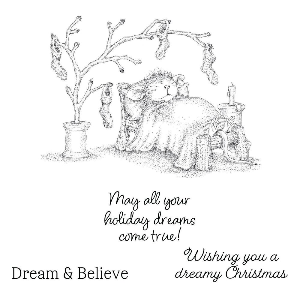 Spellbinders House-Mouse Designs Holiday Dreams Cling Rubber Stamp (RSC-075) Spellbinders House-Mouse Designs Holiday Dreams Cling Rubber Stamp (RSC-075)