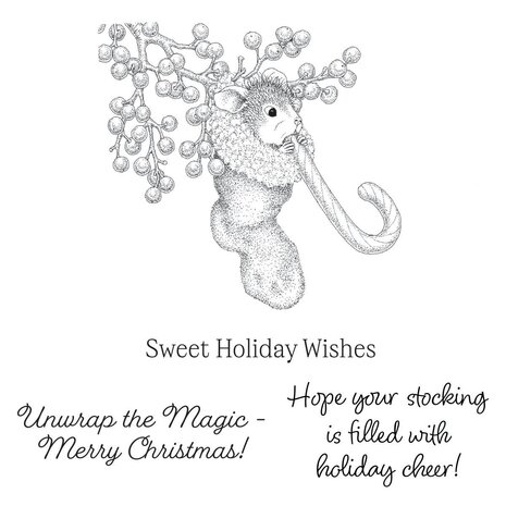 Spellbinders House-Mouse Designs Sweet Twist Cling Rubber Stamp (RSC-077)