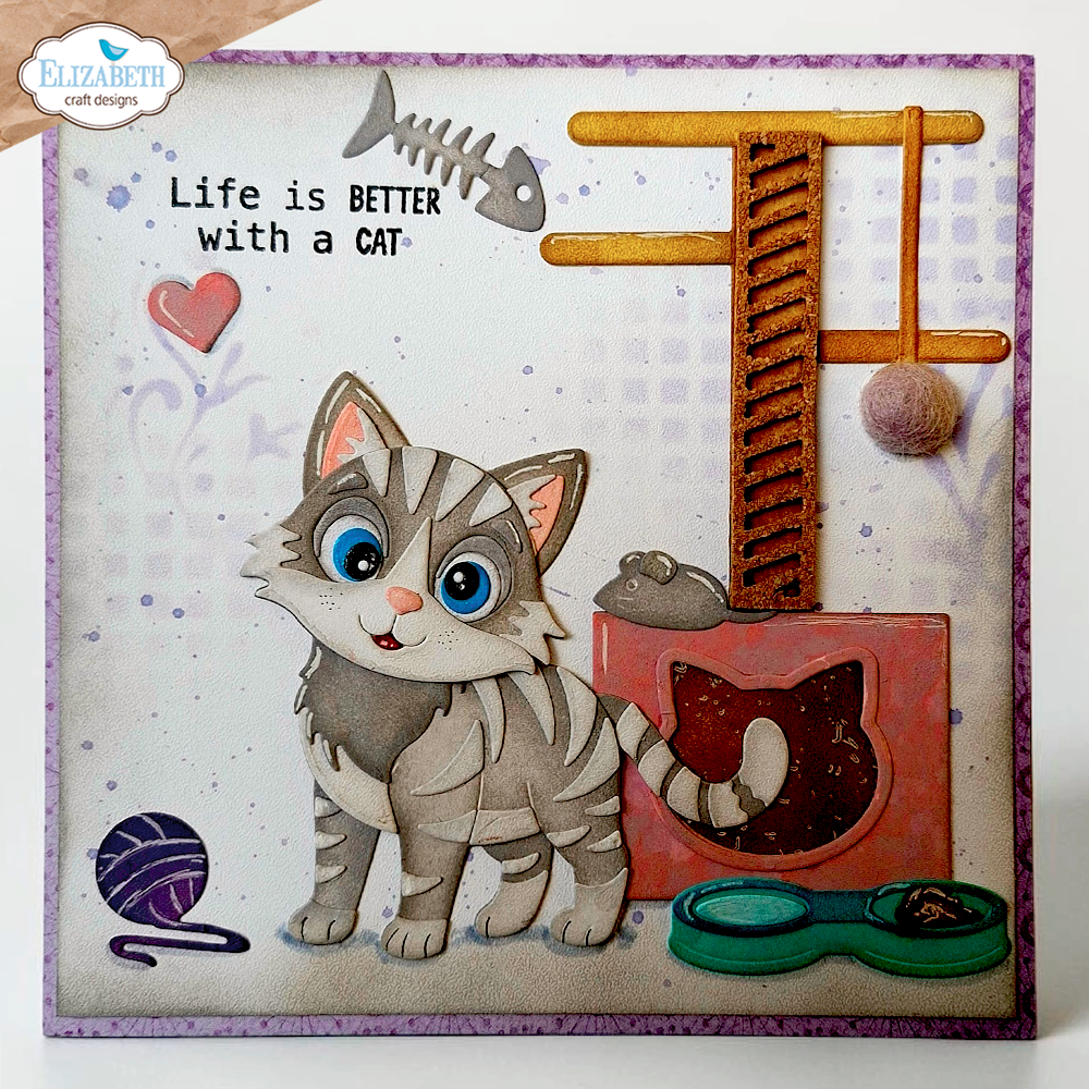 Elizabeth Craft Designs Meet the Cats Dies Cat Scratching Post (2373) Elizabeth Craft Designs Meet the Cats Dies Cat Scratching Post (2373)