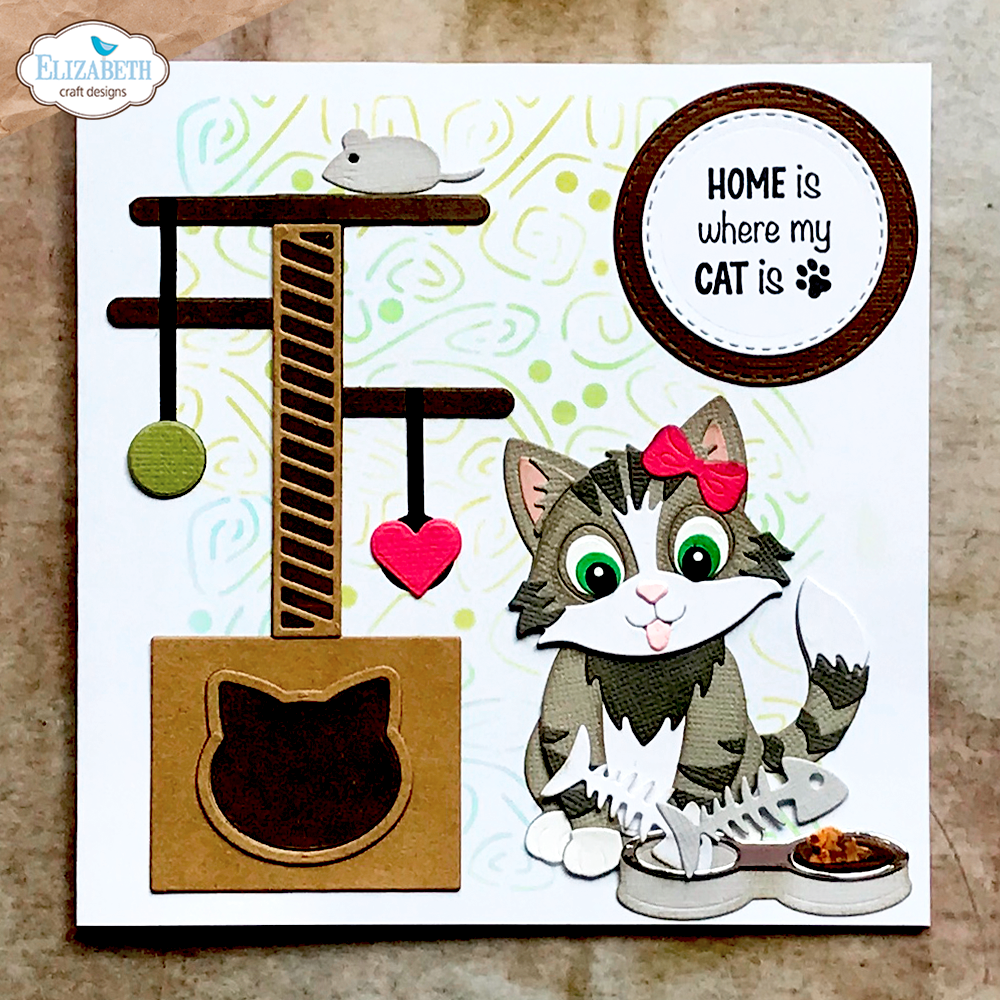 Elizabeth Craft Designs Meet the Cats Dies Cat Scratching Post (2373) Elizabeth Craft Designs Meet the Cats Dies Cat Scratching Post (2373)