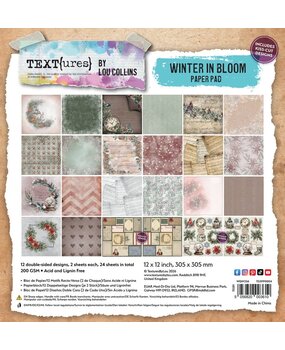 Text{ures} Winter in Bloom 12x12 Inch Paper Pad (TEXPP0004) Text{ures} Winter in Bloom 12x12 Inch Paper Pad (TEXPP0004)