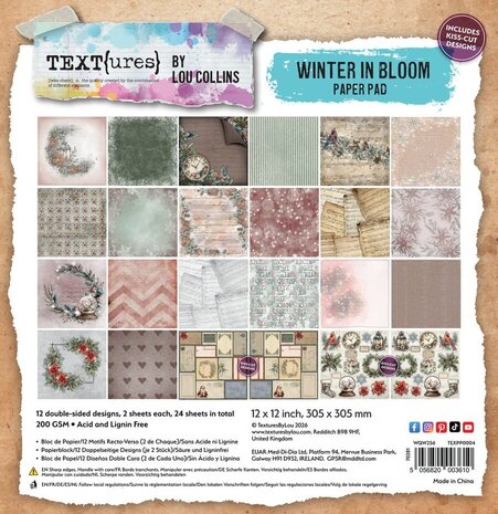 Text{ures} Winter in Bloom 12x12 Inch Paper Pad (TEXPP0004) Text{ures} Winter in Bloom 12x12 Inch Paper Pad (TEXPP0004)