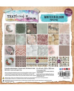 Text{ures} Winter in Bloom 8x8 Inch Paper Pad (TEXPP0005) Text{ures} Winter in Bloom 8x8 Inch Paper Pad (TEXPP0005)