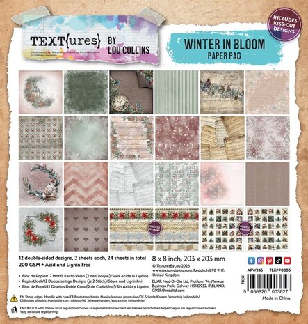 Text{ures} Winter in Bloom 8x8 Inch Paper Pad (TEXPP0005) Text{ures} Winter in Bloom 8x8 Inch Paper Pad (TEXPP0005)