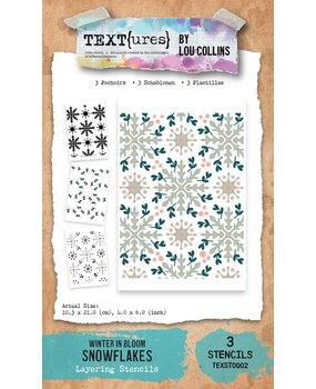 Text{ures} Winter in Bloom 4x6 Inch Layering Stencil Set Snowflakes (TEXST0002) Text{ures} Winter in Bloom 4x6 Inch Layering Stencil Set Snowflakes (TEXST0002)