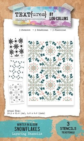 Text{ures} Winter in Bloom 4x6 Inch Layering Stencil Set Snowflakes (TEXST0002) Text{ures} Winter in Bloom 4x6 Inch Layering Stencil Set Snowflakes (TEXST0002)