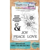 Text{ures} Winter in Bloom 4x6 Inch Clear Stamp Set Poinsettias and Greetings (TEXCS0006)