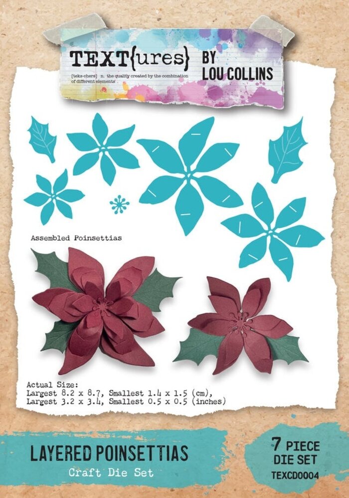 Text{ures} Winter in Bloom Die Set Layered Poinsettias (TEXCD0004) Text{ures} Winter in Bloom Die Set Layered Poinsettias (TEXCD0004)