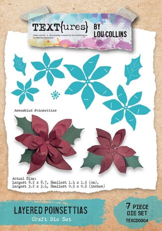 Text{ures} Winter in Bloom Die Set Layered Poinsettias (TEXCD0004) Text{ures} Winter in Bloom Die Set Layered Poinsettias (TEXCD0004)