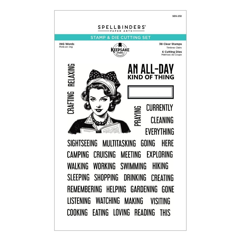 Spellbinders PRE-ORDER Turn the Page ING Words Stamp & Die Set (SDS-232)