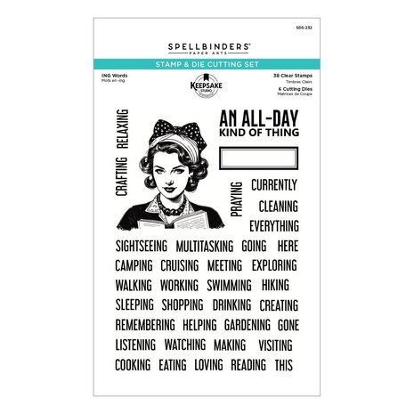 Spellbinders PRE-ORDER Turn the Page ING Words Stamp & Die Set (SDS-232)