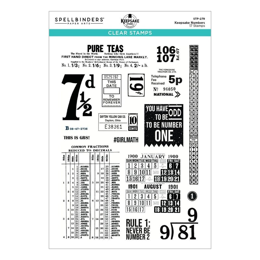 Spellbinders PRE-ORDER Turn the Page Keepsake Numbers Clear Stamp Set (STP-279) Spellbinders PRE-ORDER Turn the Page Keepsake Numbers Clear Stamp Set (STP-279)