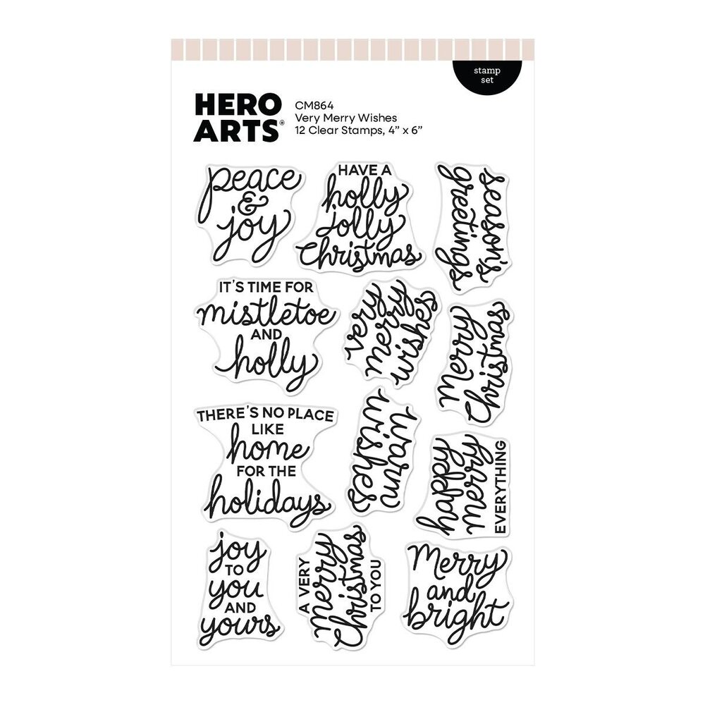 Hero Arts Home for the Holidays Stamp Set Very Merry Wishes (CM864) Hero Arts Home for the Holidays Stamp Set Very Merry Wishes (CM864)
