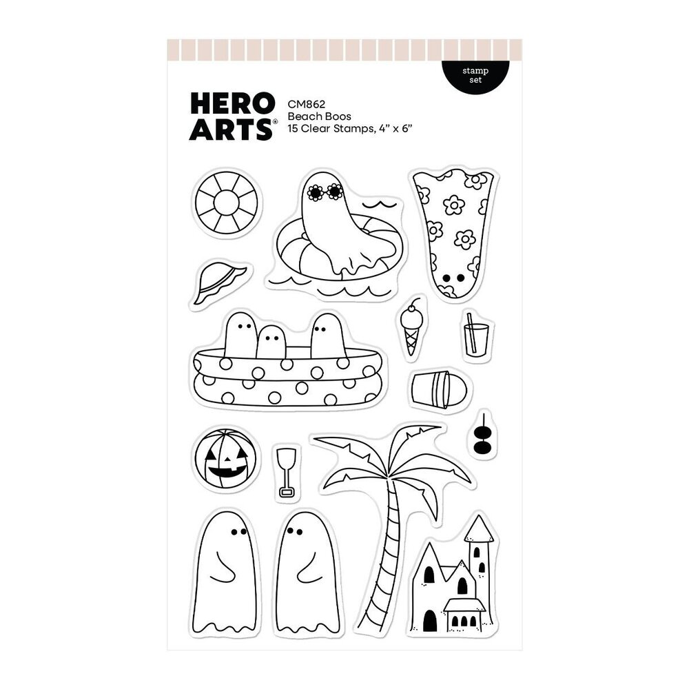 Hero Arts Summerween Stamp Set Beach Boos (CM862) Hero Arts Summerween Stamp Set Beach Boos (CM862)