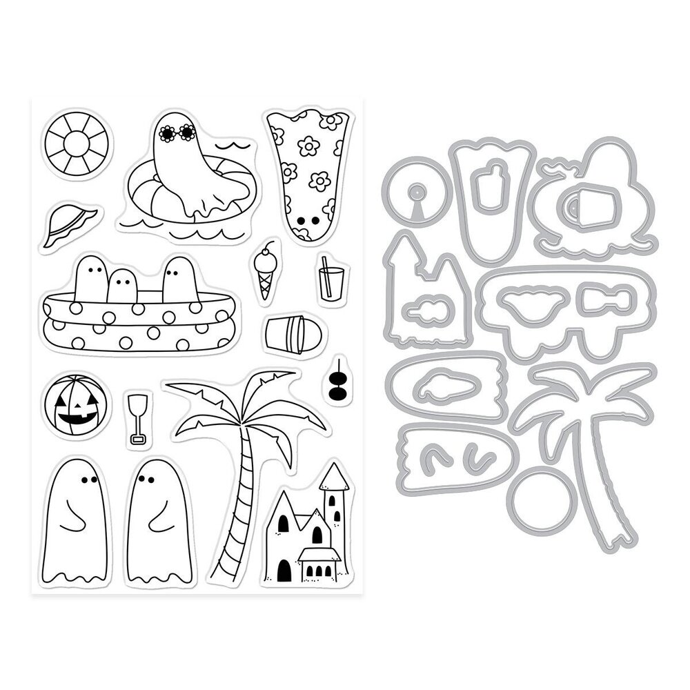 Hero Arts Summerween Stamps & Dies Beach Boos (DC360) Hero Arts Summerween Stamps & Dies Beach Boos (DC360)