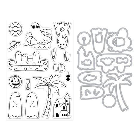 Hero Arts Summerween Stamps & Dies Beach Boos (DC360) Hero Arts Summerween Stamps & Dies Beach Boos (DC360)