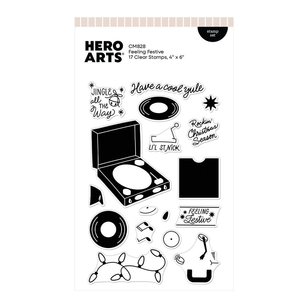 Hero Arts Vintage Vinyl Stamp Set Feeling Festive (CM828)