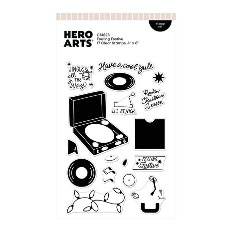 Hero Arts Vintage Vinyl Stamp Set Feeling Festive (CM828)