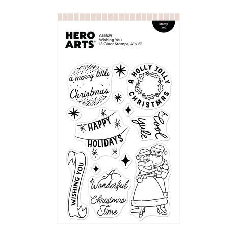 Hero Arts Vintage Vinyl Stamp Set Wishing You (CM829) Hero Arts Vintage Vinyl Stamp Set Wishing You (CM829)
