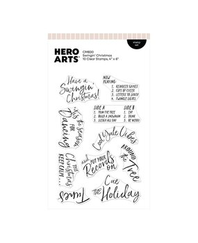 Hero Arts Vintage Vinyl Stamp Set Swingin' Christmas (CM830)