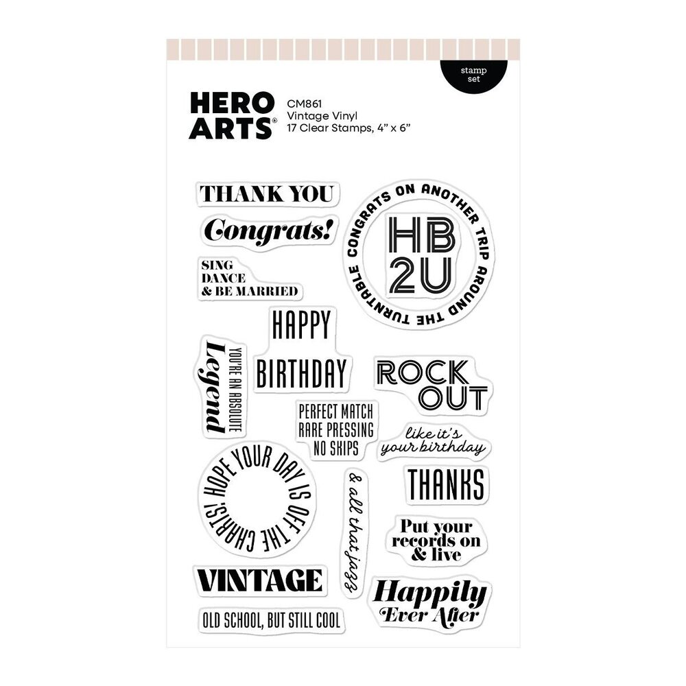 Hero Arts Vintage Vinyl Stamp Set Vintage Vinyl (CM861)
