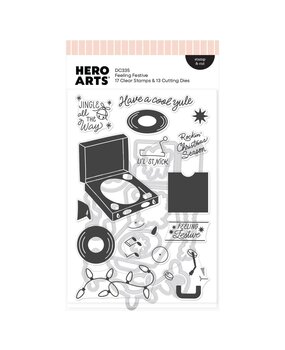 Hero Arts Vintage Vinyl Stamps & Dies Feeling Festive (DC335)