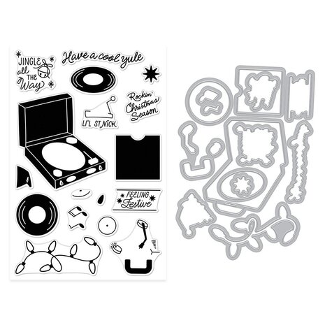 Hero Arts Vintage Vinyl Stamps & Dies Feeling Festive (DC335) Hero Arts Vintage Vinyl Stamps & Dies Feeling Festive (DC335)