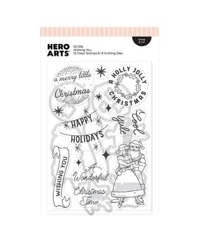 Hero Arts Vintage Vinyl Stamps & Dies Wishing You (DC336)