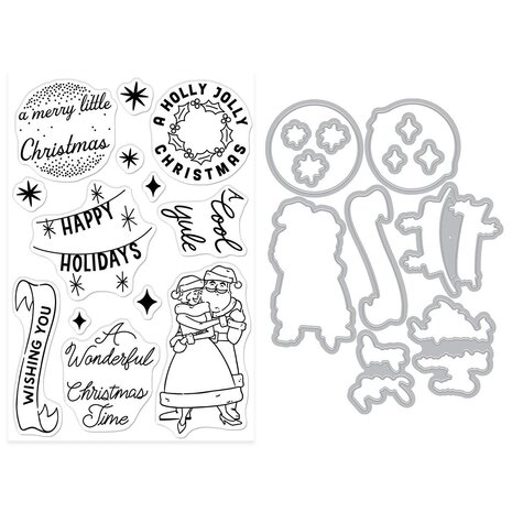Hero Arts Vintage Vinyl Stamps & Dies Wishing You (DC336) Hero Arts Vintage Vinyl Stamps & Dies Wishing You (DC336)