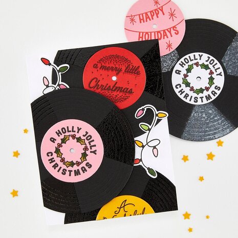 Hero Arts Vintage Vinyl Stamps & Dies Wishing You (DC336) Hero Arts Vintage Vinyl Stamps & Dies Wishing You (DC336)